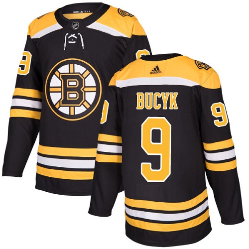 Adidas Bruins #9 Johnny Bucyk Black Home Authentic Stitched NHL Jersey - Click Image to Close